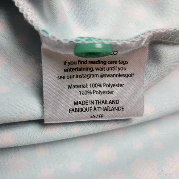 Swannies Golf Mens XL Green AOP Floral Performance Stretch Polo Short Sleeve - Picture 5 of 6